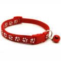 Fabricant en gros multicolors PAW PRINT Collier de chien de chat en nylon réglable avec cloche